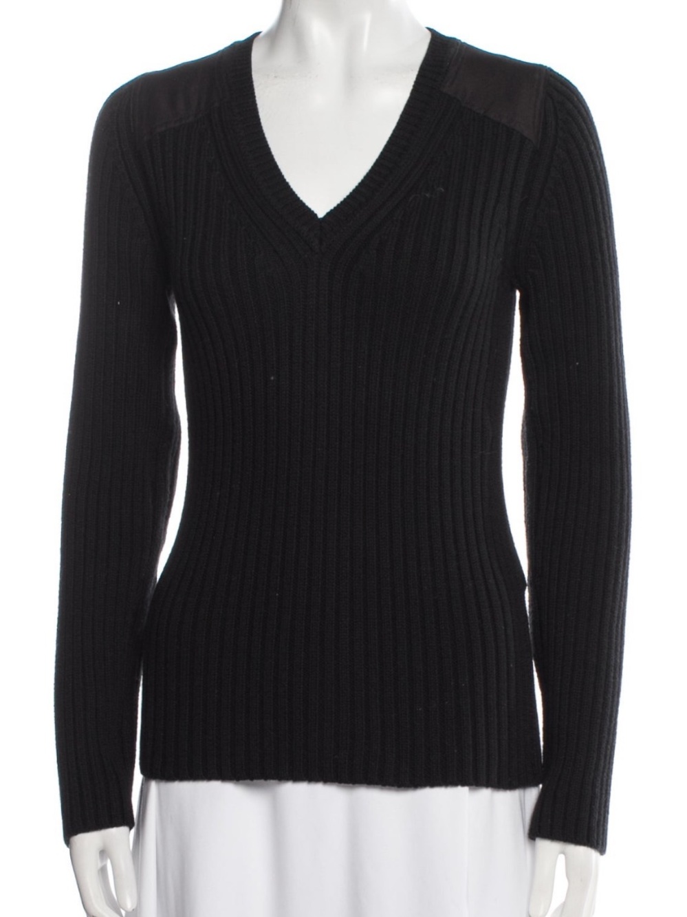 NILI LOTAN Black Ribbed Military Pullover Size XS